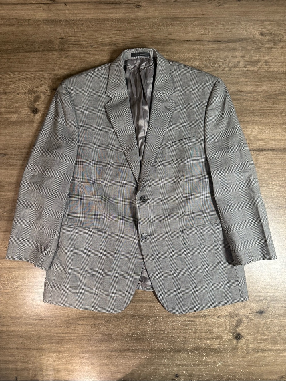 Calvin Klein Men’s Two Button 100% Wool Window Paine Blazer Sport Coat 42S
